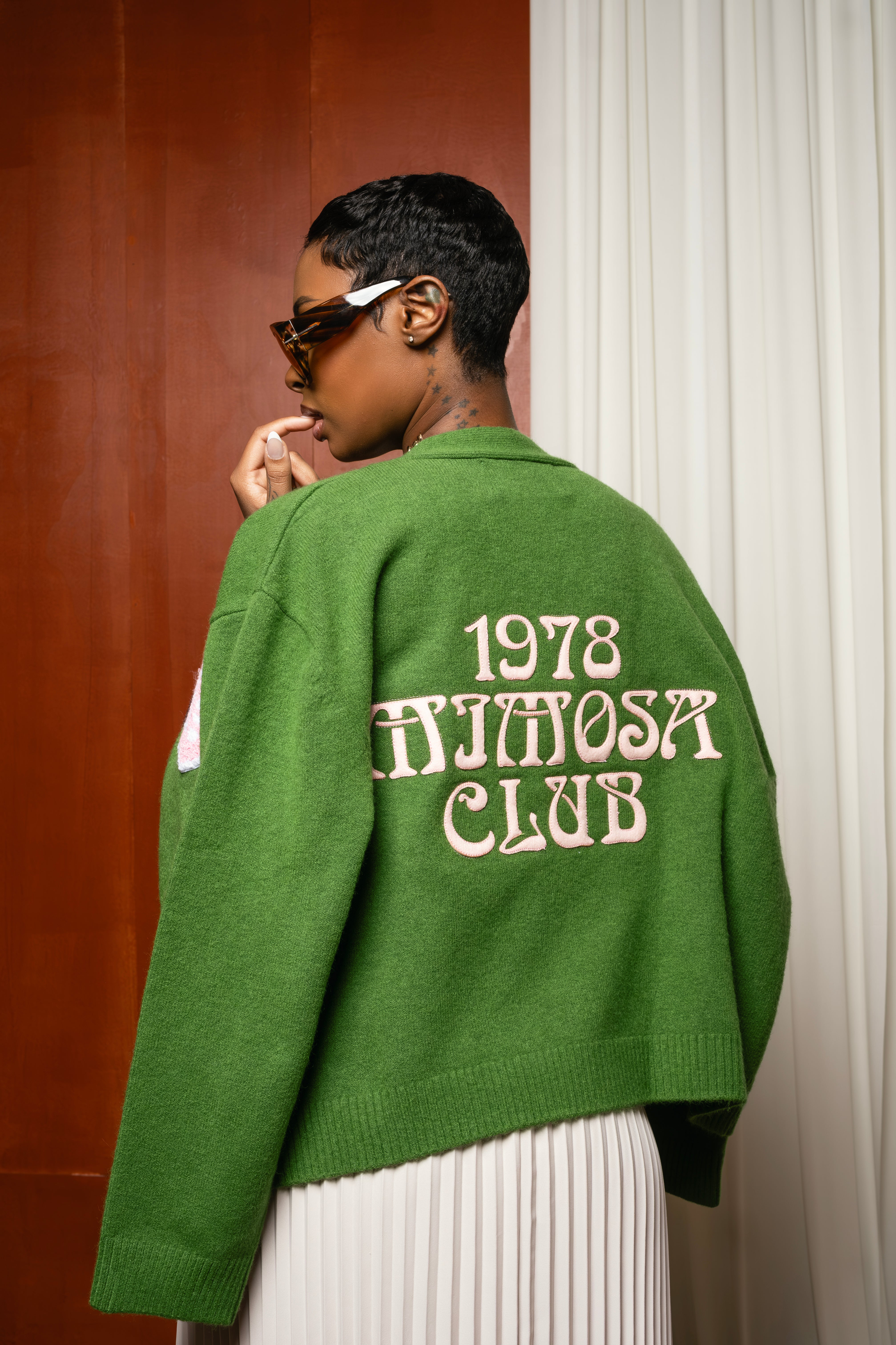 moose's ムーシーズ　アルパカカーディガン グリーン moose's ムーシーズアルパカカーディガン グリーン